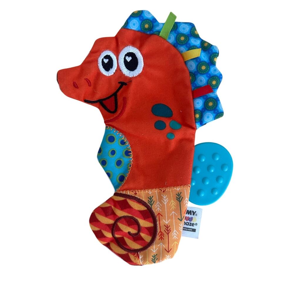 Lamaze Tomy Crinklies Seymour the Seahorse Sensory Crinkle Toy Teether Corner